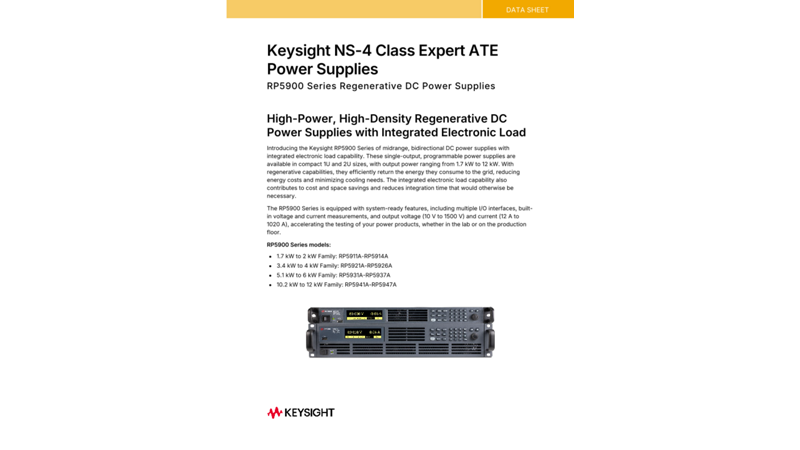Keysight NS-4 Class Expert ATE Power Supplies